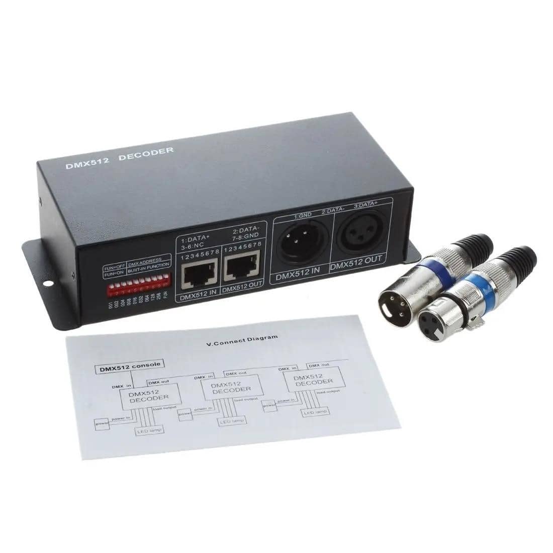DMX 512 4CH x 8A dekoderis LED kontrolieris 4 kanālu draiveris RGBW LED ...