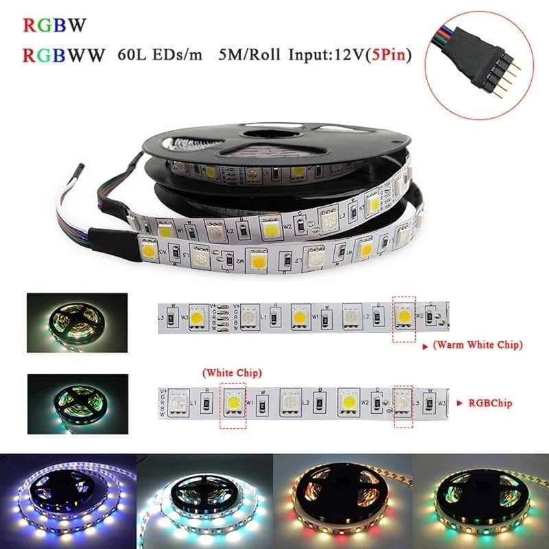 5050 RGB Led Strip Light RGBW RGBWW Wifi Ir Controller Waterproof Luces ...