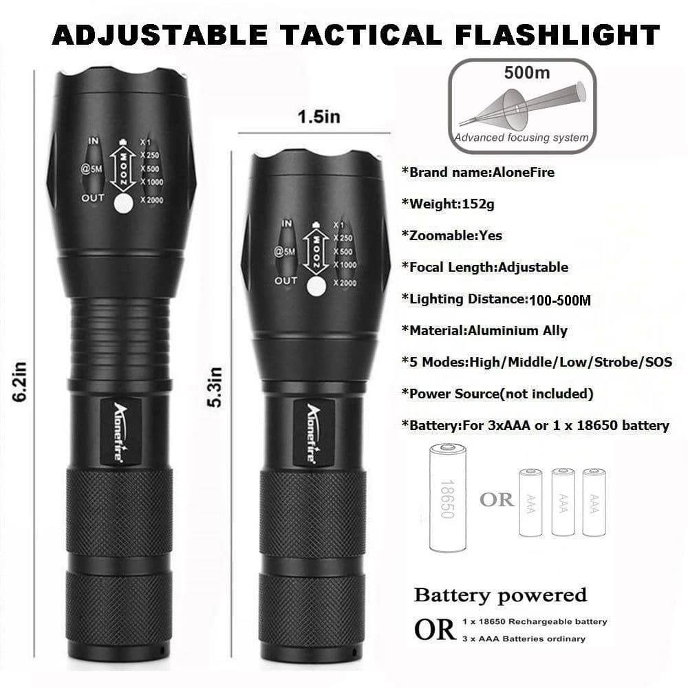 AloneFire E17 LED lukturītis XML T6 laterna Ūdensizturīgs tālummaiņa ...