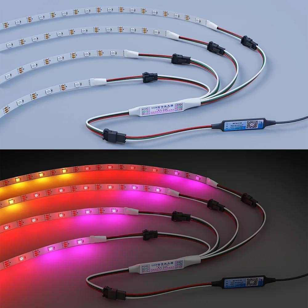 Mini TTL signāla WS2812B LED pastiprinātāja atkārtotājs priekš WS2812 ...
